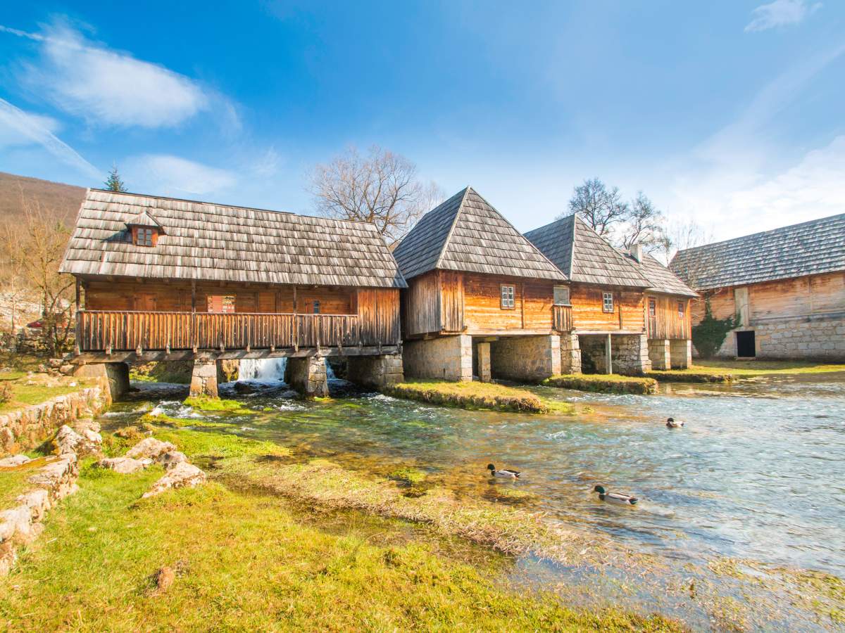 Village Sinac at the source of the Gacka river in Lika